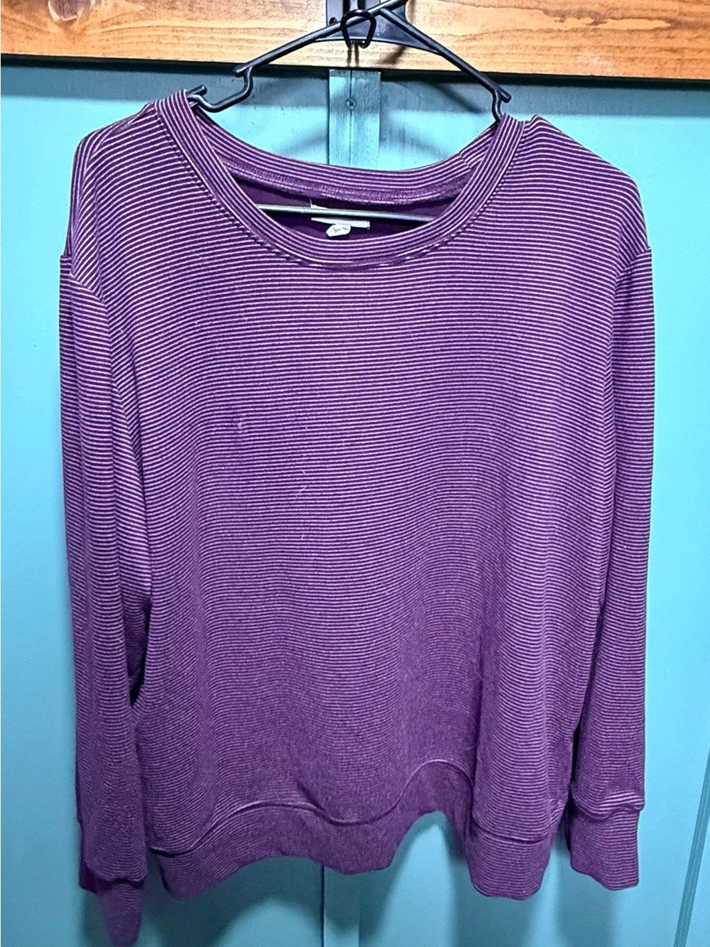 Maurices Ribbed Crewneck Top in Plum
